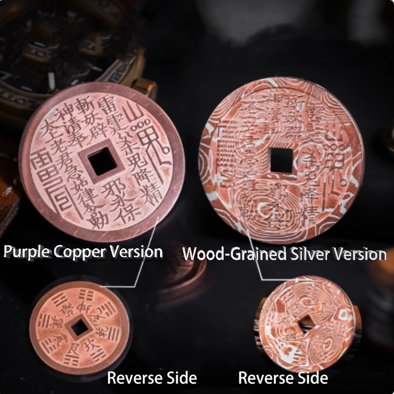 Shan Gui Coin Peace Pendant Accessory, Bagua Copper Coin, Taoist Copper Coin for Safety and Protection.